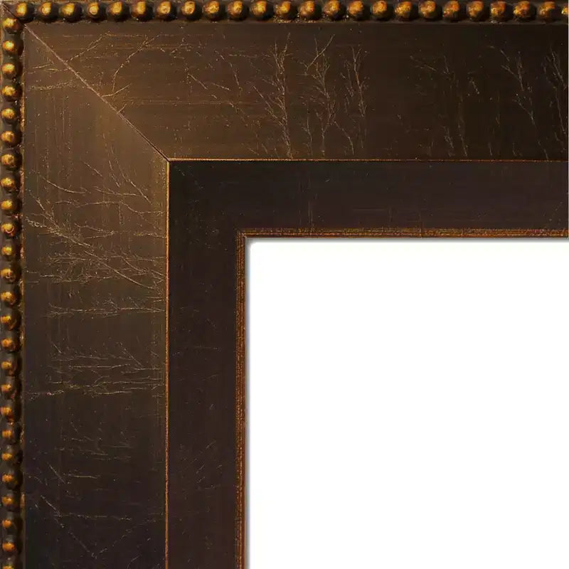 Miroir mural en bois bronze Signore non biseauté 30" x 30" - Amanti Art