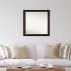 Miroir mural en bois bronze Signore non biseauté 30" x 30" - Amanti Art