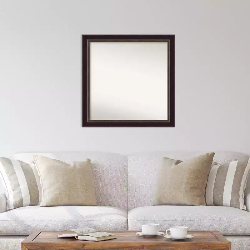 Miroir mural en bois bronze Signore non biseauté 30" x 30" - Amanti Art