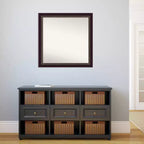 Miroir mural en bois bronze Signore non biseauté 30" x 30" - Amanti Art