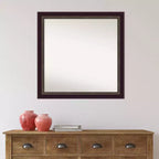 Miroir mural en bois bronze Signore non biseauté 30" x 30" - Amanti Art