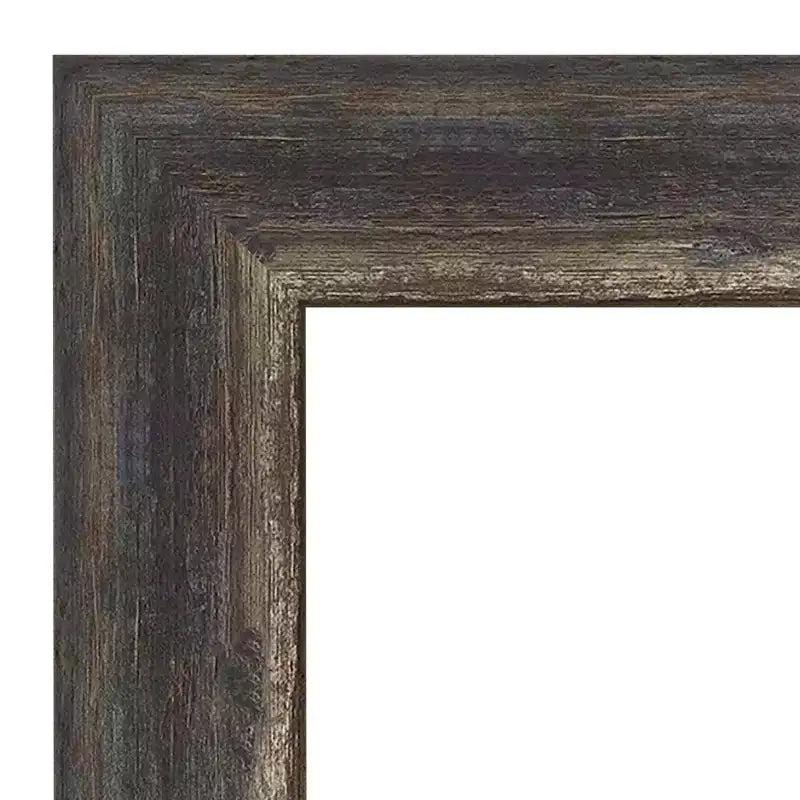 Miroir mural encadré rustique écorce Char 63,5 cm x 63,5 cm marron – Amanti Art : Verre biseauté, cadre en polystyrène, aucun assemblage requis