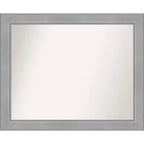 32" x 26" Non-Beveled Vista Brushed Nickel Wall Mirror - Amanti Art: Modern Rectangle, Polystyrene Frame