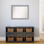 Miroir mural Vista en nickel brossé non biseauté 32" x 26" - Amanti Art : Rectangulaire moderne, Cadre en polystyrène
