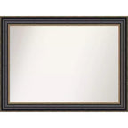 44" x 33" Non-Beveled Thomas Black Bronze Wall Mirror - Amanti Art: Modern Rectangular, Polystyrene Frame, Includes Mount Hardware