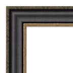 Miroir mural Thomas en bronze noir de 44 x 33 po sans biseau - Amanti Art : Rectangulaire moderne, cadre en polystyrène, quincaillerie de montage incluse