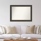 Miroir mural Thomas en bronze noir de 44 x 33 po sans biseau - Amanti Art : Rectangulaire moderne, cadre en polystyrène, quincaillerie de montage incluse