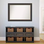Miroir mural Thomas en bronze noir de 44 x 33 po sans biseau - Amanti Art : Rectangulaire moderne, cadre en polystyrène, quincaillerie de montage incluse