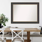 Miroir mural Thomas en bronze noir de 44 x 33 po sans biseau - Amanti Art : Rectangulaire moderne, cadre en polystyrène, quincaillerie de montage incluse