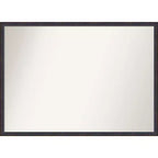 40" x 29" Non-Beveled Dark Bronze Scoop Wood Wall Mirror - Amanti Art