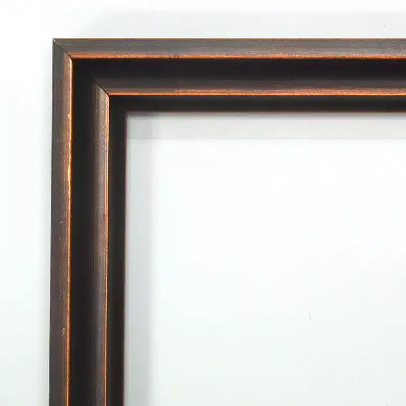 Miroir mural en bois avec bordure incurvée en bronze foncé, 101,6 x 73,6 cm – Amanti Art