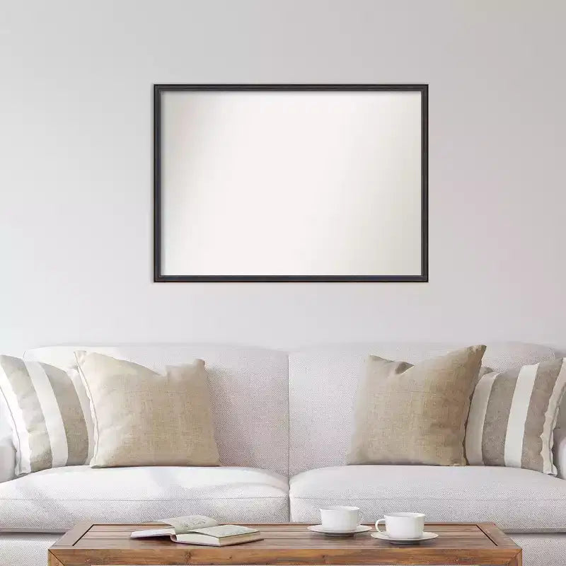 Miroir mural en bois avec bordure incurvée en bronze foncé, 101,6 x 73,6 cm – Amanti Art