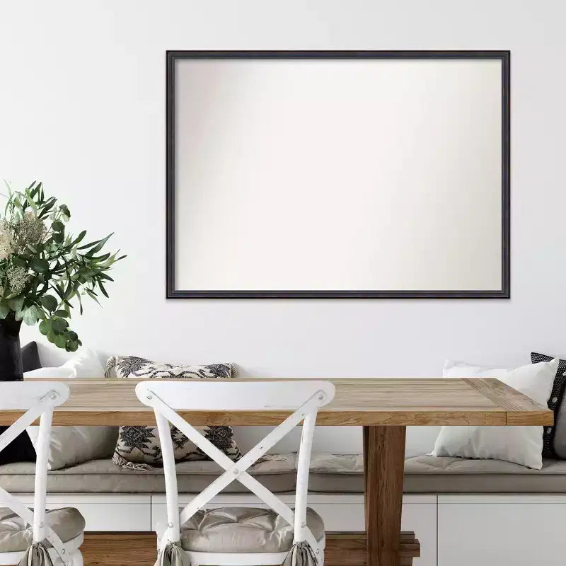 Miroir mural en bois avec bordure incurvée en bronze foncé, 101,6 x 73,6 cm – Amanti Art