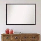 Miroir mural en bois avec bordure incurvée en bronze foncé, 101,6 x 73,6 cm – Amanti Art