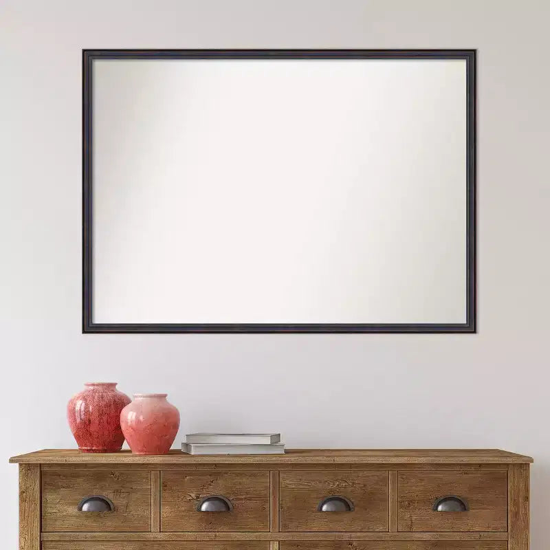 Miroir mural en bois avec bordure incurvée en bronze foncé, 101,6 x 73,6 cm – Amanti Art