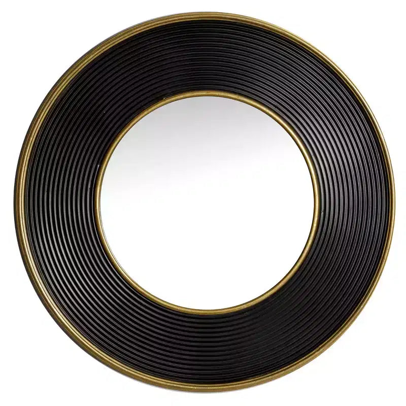 Metal Wall Mirror with Fluted Frame Black - CosmoLiving by Cosmopolitan