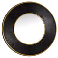 Metal Wall Mirror with Fluted Frame Black - CosmoLiving by Cosmopolitan