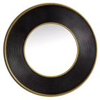Metal Wall Mirror with Fluted Frame Black - CosmoLiving by Cosmopolitan