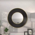 Miroir Mural Métal avec Cadre Cannelé Noir - CosmoLiving by Cosmopolitan
