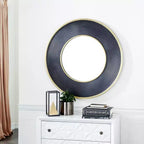 Miroir Mural Métal avec Cadre Cannelé Noir - CosmoLiving by Cosmopolitan