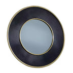 Miroir Mural Métal avec Cadre Cannelé Noir - CosmoLiving by Cosmopolitan