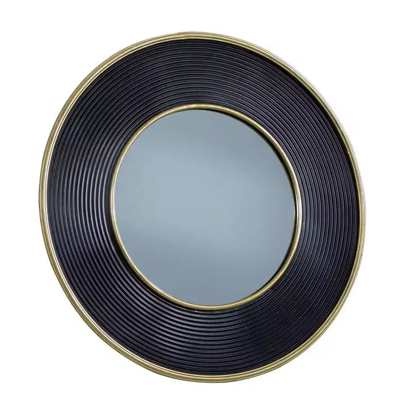 Miroir Mural Métal avec Cadre Cannelé Noir - CosmoLiving by Cosmopolitan