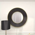 Miroir Mural Métal avec Cadre Cannelé Noir - CosmoLiving by Cosmopolitan
