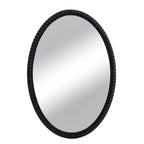 Wood Oval Mirror with Beaded Trim Black - StyleCraft