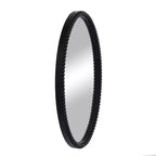 Wood Oval Mirror with Beaded Trim Black - StyleCraft