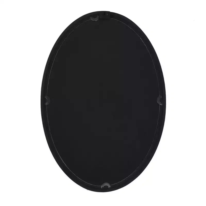 Wood Oval Mirror with Beaded Trim Black - StyleCraft
