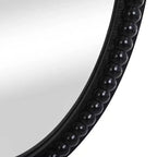 Wood Oval Mirror with Beaded Trim Black - StyleCraft