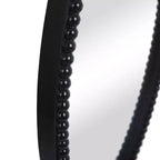 Wood Oval Mirror with Beaded Trim Black - StyleCraft