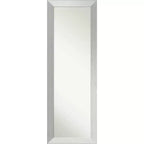 18" x 52" Non-Beveled Brushed Sterling Silver Wood on The Door Mirror - Amanti Art