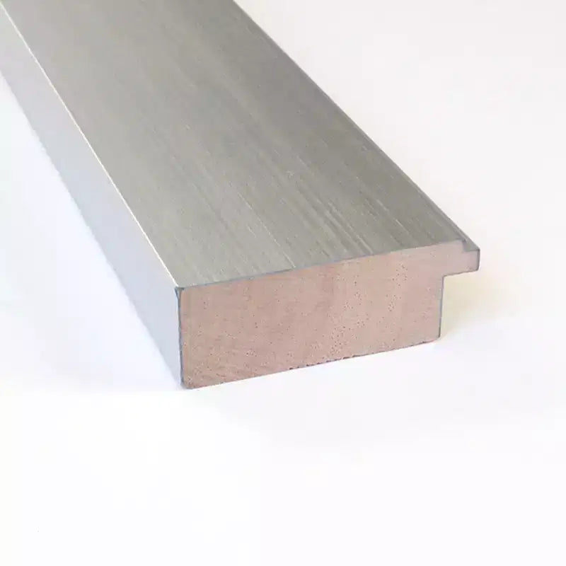Miroir de porte Amanti Art en bois, argent sterling brossé non biseauté, 18 po x 52 po