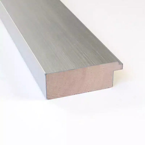 Miroir de porte Amanti Art en bois, argent sterling brossé non biseauté, 18 po x 52 po