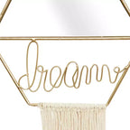 Olivia & May Metal Handmade Dream Love Room Wall Mirror with Fringe Tassels Set of 2 Gold