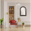 Kiera Grace 24"x36" Rattan Arch Mirror Matte Black: Modern Style, No Assembly, Wall Mounted Decorative Mirror