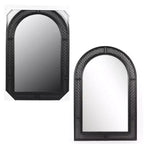 Miroir arqué en rotin Kiera Grace 24"x36" noir mat : Style moderne, aucun assemblage requis, miroir décoratif mural