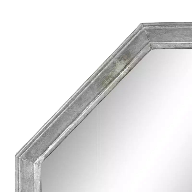 Miroir Ocono octogonal en métal argenté 26 po x 26 po – Kate & Laurel All Things Decor : style champêtre, bord biseauté, fixation murale