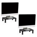 Mind Reader Monitor Stand, Height Adjustable, Laptop, Computer, Riser, Office, Set of 2, Black: Small Monitor Stand