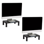 Mind Reader Monitor Stand, Height Adjustable, Laptop, Computer, Riser, Office, Set of 2, Black: Small Monitor Stand