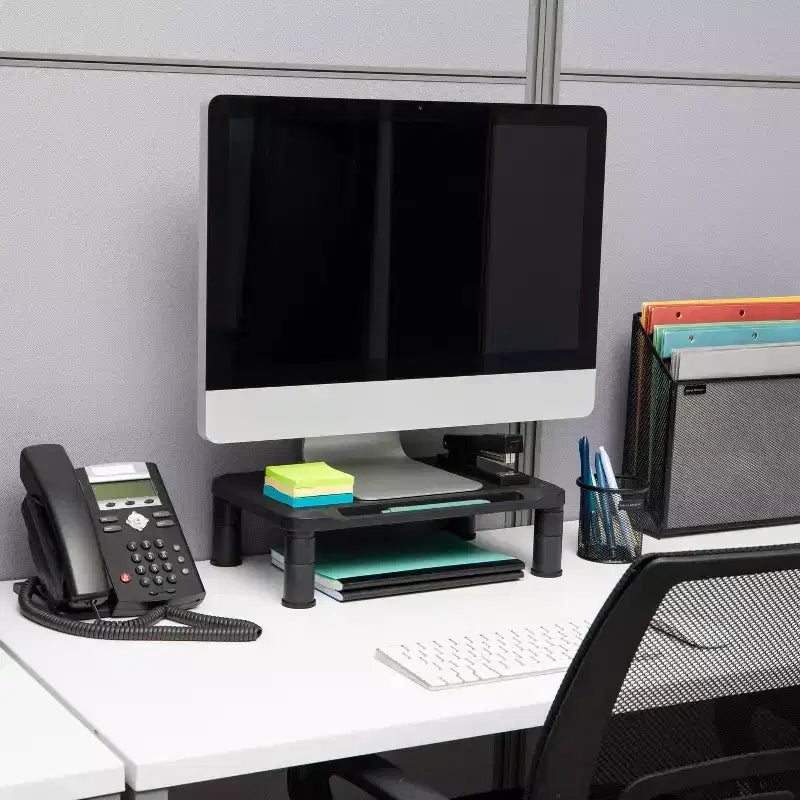 Support d'écran Mind Reader, réglable en hauteur, pour ordinateur portable, moniteur, bureau, lot de 2, noir : Petit support d'écran