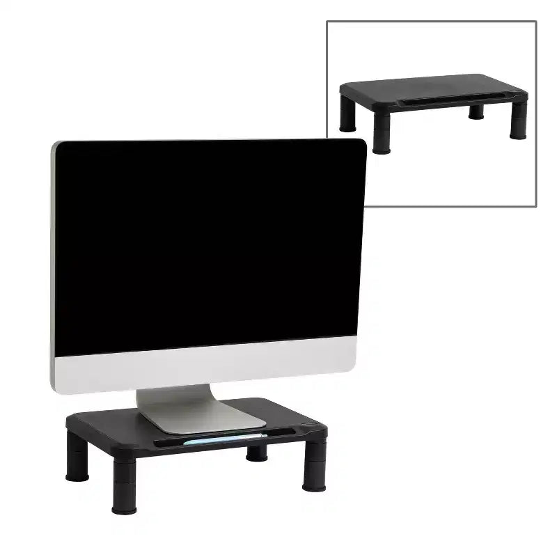Support d'écran Mind Reader, réglable en hauteur, pour ordinateur portable, moniteur, bureau, lot de 2, noir : Petit support d'écran