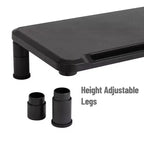 Support d'écran Mind Reader, réglable en hauteur, pour ordinateur portable, moniteur, bureau, lot de 2, noir : Petit support d'écran