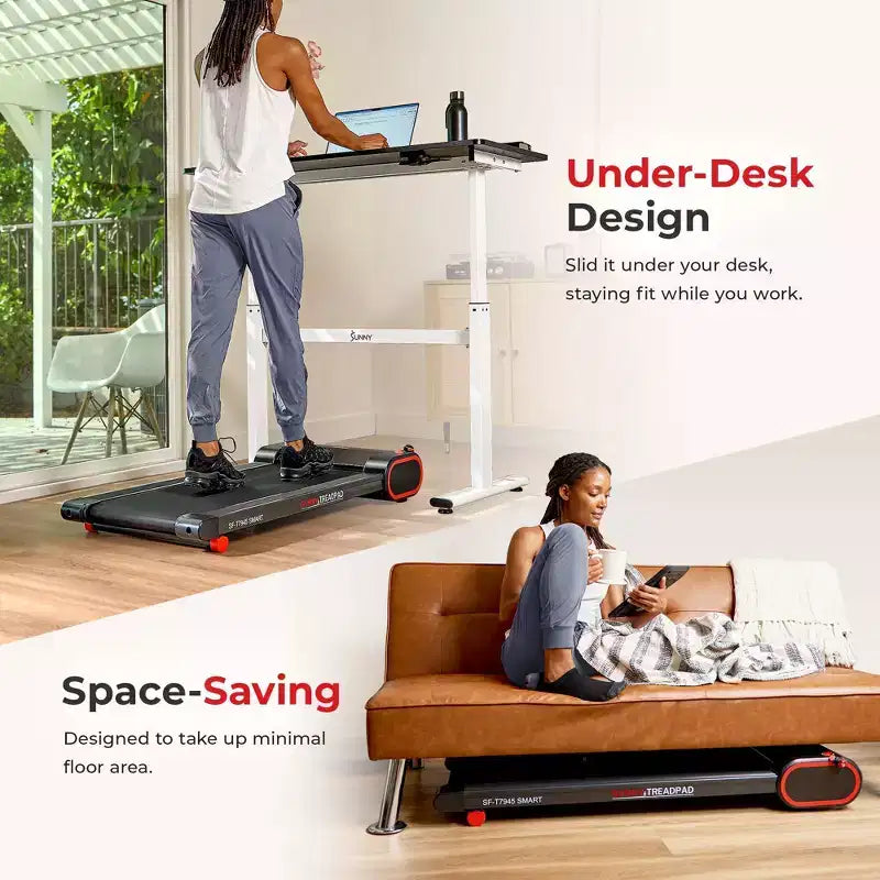 Tapis de marche intelligent Sunny Health & Fitness Slim pour sous le bureau