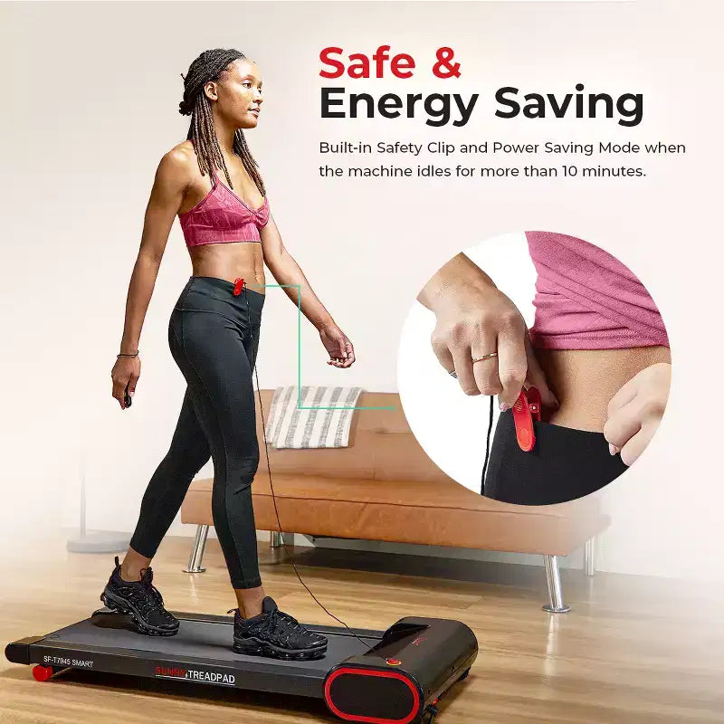 Tapis de marche intelligent Sunny Health & Fitness Slim pour sous le bureau