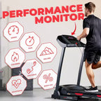 Tapis roulant intelligent pliable avec inclinaison automatique Sunny Health & Fitness Premium avec application exclusive SunnyFit activée - Noir