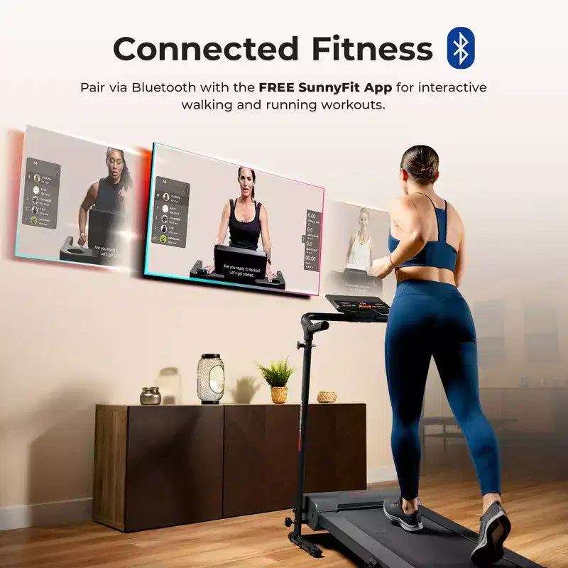 Sunny Health & Fitness Easy Assembly Non-Powered Folding Treadmill
