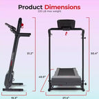 Sunny Health & Fitness Easy Assembly Non-Powered Folding Treadmill