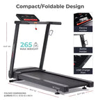 Tapis de course interactif Sunny Health & Fitness avec inclinaison automatique Slim